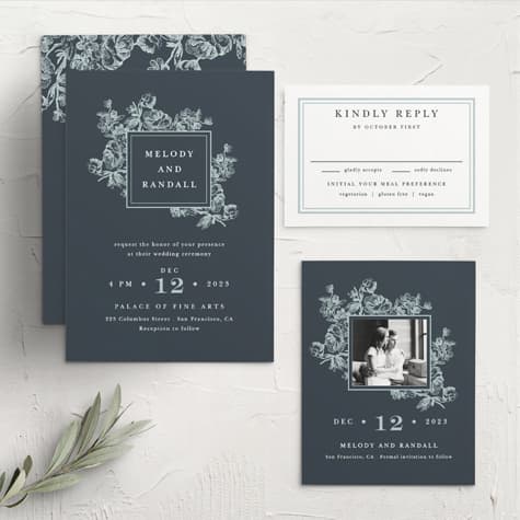Victorian Square Wedding Invitations
