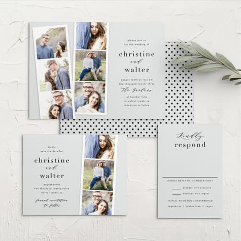 Cascading Photo Landscape Wedding Invitations