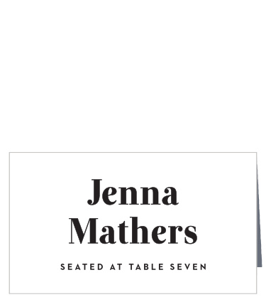 Our Modern Typeface Place Cards guide family and friends to their seats with ease.
