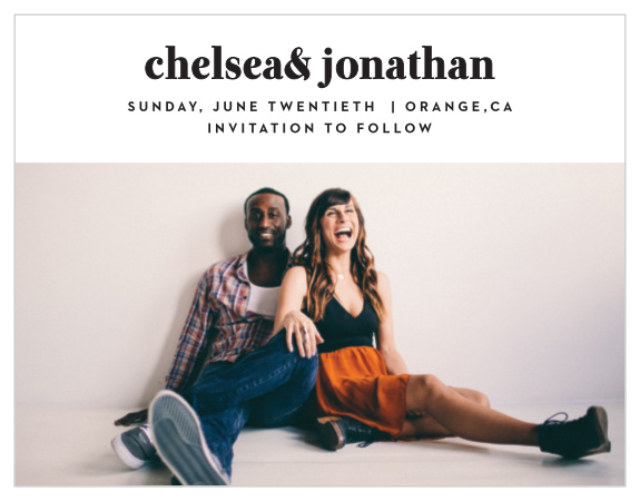 Our Modern Typeface Save the Date Magnets announce your upcoming wedding to your close family and friends.