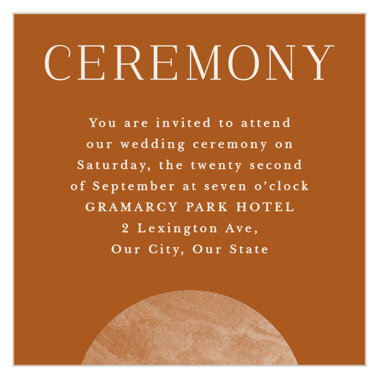 Earthy Mod Ceremony Cards