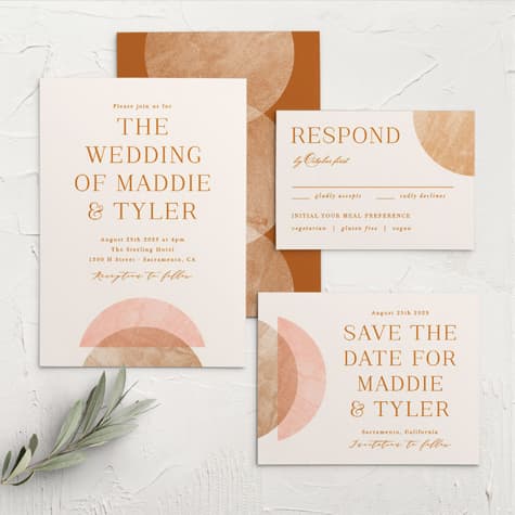 Earthy Mod Wedding Invitations
