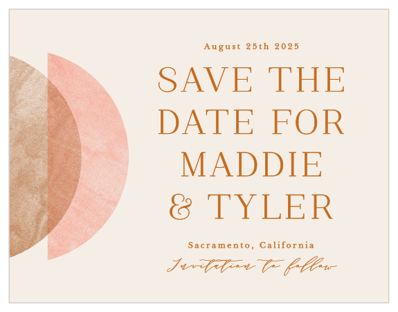 Family and friends are sure to mark their calendars for your wedding when they see our Earthy Mod Save the Date Cards.