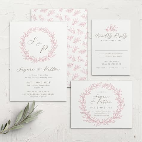 Circled Monogram Wedding Invitations