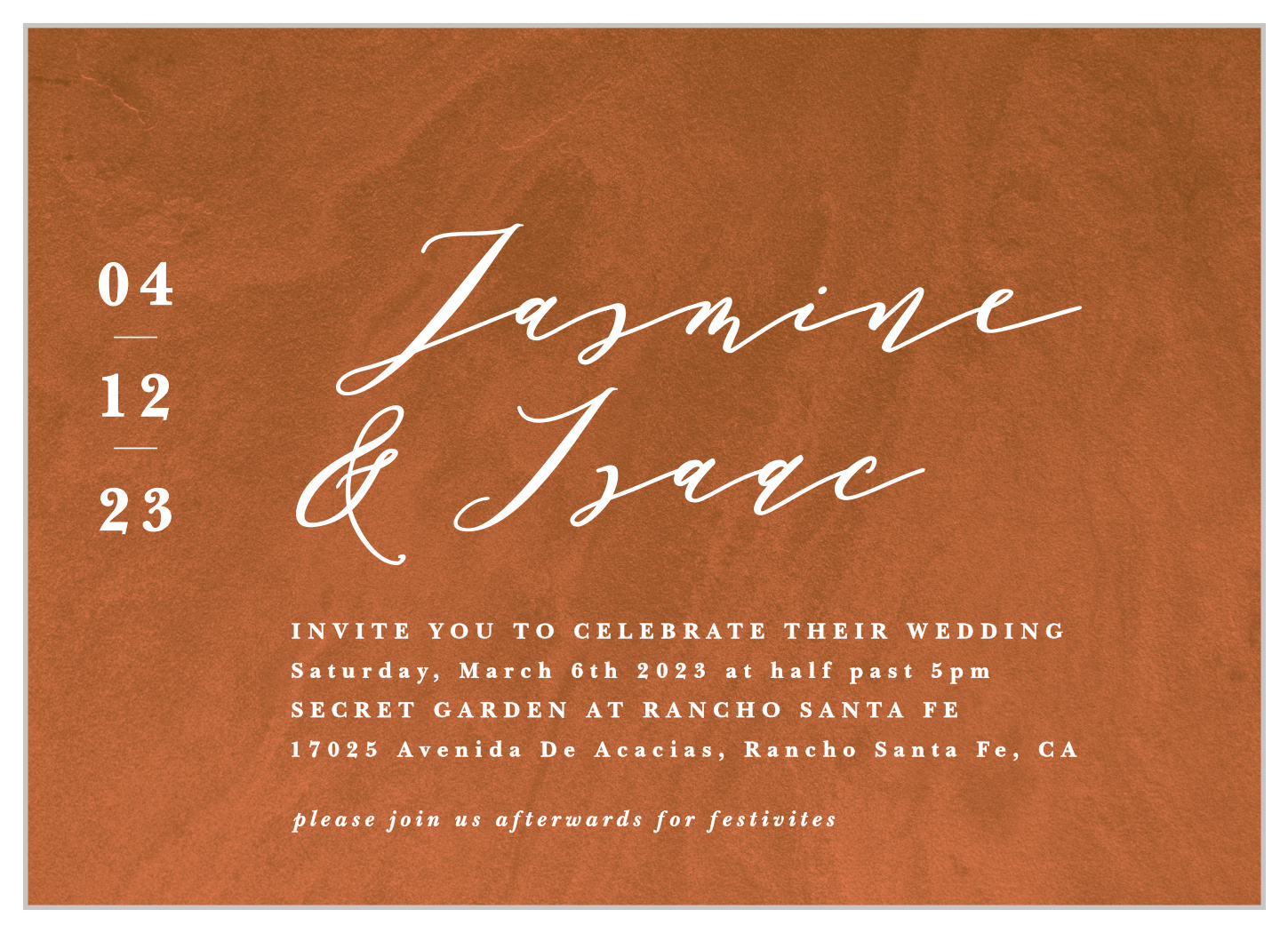 Sandstone Rust Wedding Invitations