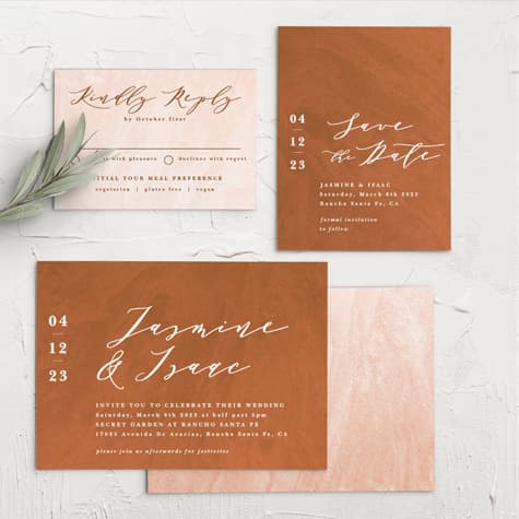 Sandstone Rust Wedding Invitations