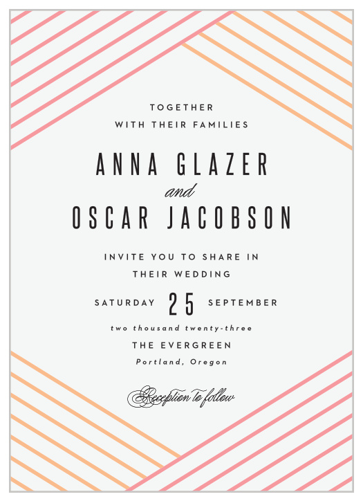 Kickstart your wedding celebrations with our modern Pattern Stripes Wedding Invitations!