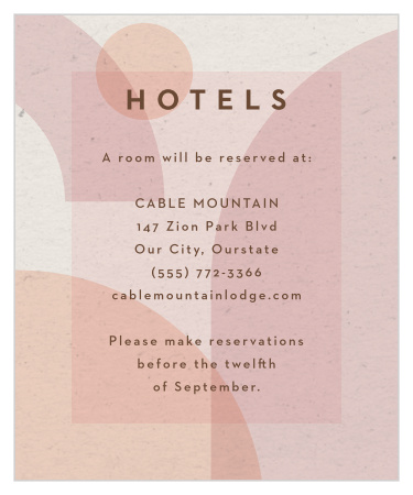 Let out-of-town guests know where you have booked a block of rooms with our Mod Shapes Accommodation Cards.