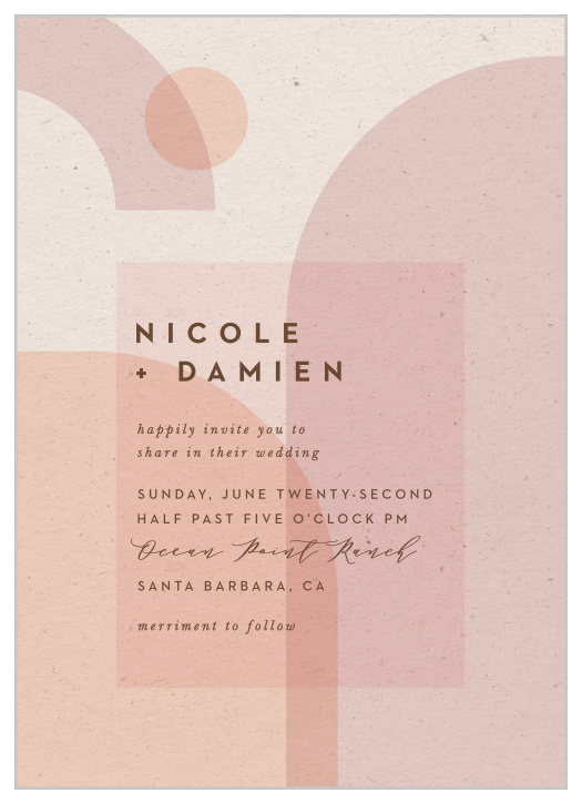 Our Mod Shapes Wedding Invitations bring family and friends together to share in your special day.