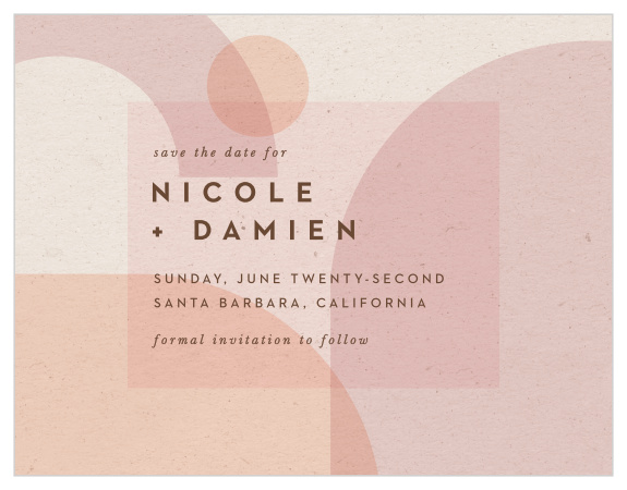 Family and friends are sure to mark their calendars for your wedding when you send out our Mod Shapes Save the Date Cards.