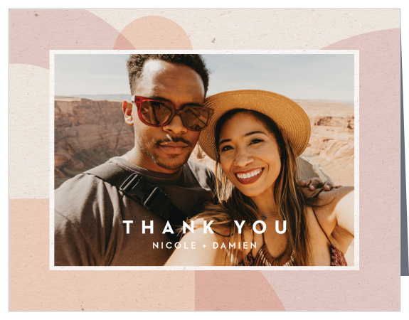 Share your appreciation for the support and presence of loved ones on your special day with our Mod Shapes Wedding Thank You Cards.