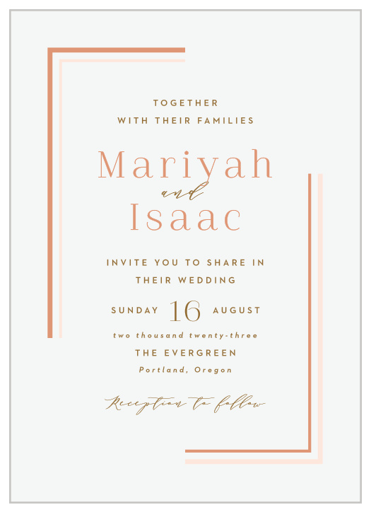 Kickstart your wedding celebrations with our modern Clean Lines Wedding Invitations!