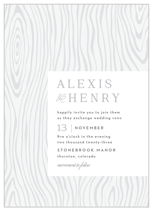 Bring family and friends together on your special day with our Wood Plank Wedding Invitations.