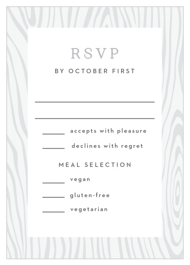Gather a headcount of every friend and family member that plans to attend your wedding with our Wood Plank Response Cards.