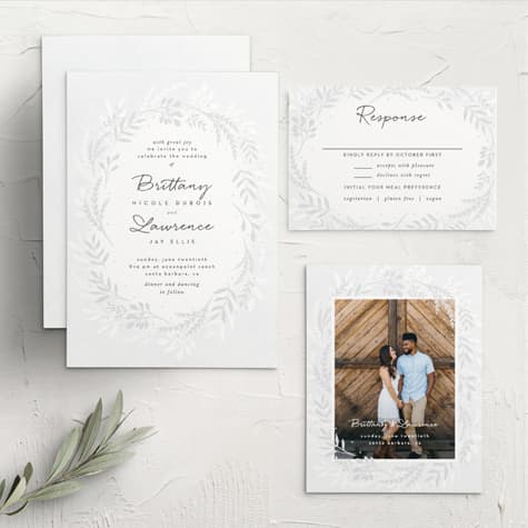 Icy Wreath Wedding Invitations