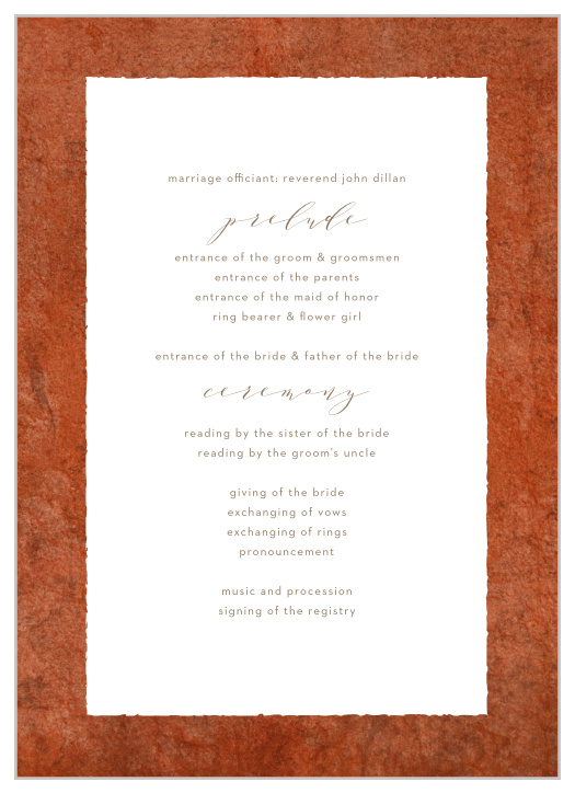 Set the stage for your dream ceremony with our Red Rock Wedding Programs.