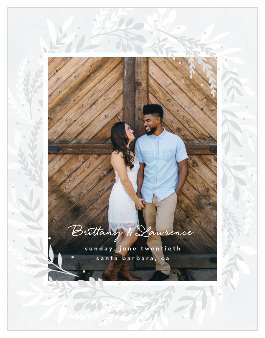 Icy Wreath Save the Date Cards