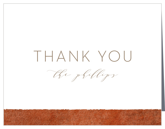 Show your supporters how much they mean with our Red Rock Wedding Thank You Cards.