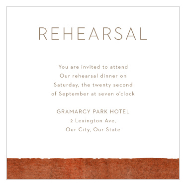 Make sure your wedding party gets all the information they need with our Red Rock Rehearsal Cards.