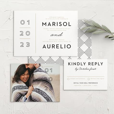 Mod Grid Wedding Invitations