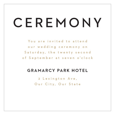 The Mod Grid Ceremony Cards are perfect for inviting special guests to your wedding ceremony!
