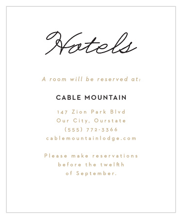 Let your guests know where they'll be staying with our Mod Grid Accommodation Cards.