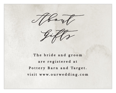 Our Passionate Forever Registry Cards let family and friends know where you have registered for wedding gifts.