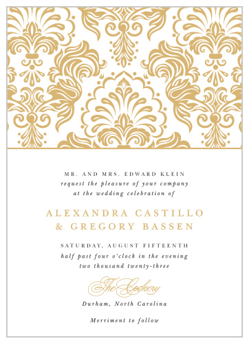 Surround yourself with family and friends on your special day with our Elegant Damask Wedding Invitations.