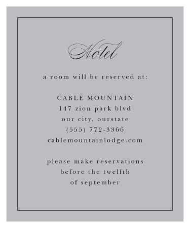 Let your guests know where they'll be staying for the duration of the event with the Etched Peony Accommodation Cards!