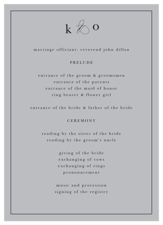 The Etched Peony Wedding Programs match the rest of the invitation suite perfectly!