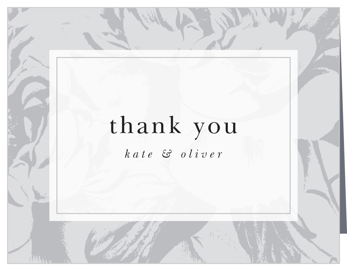Etched Peony Wedding Thank You Cards