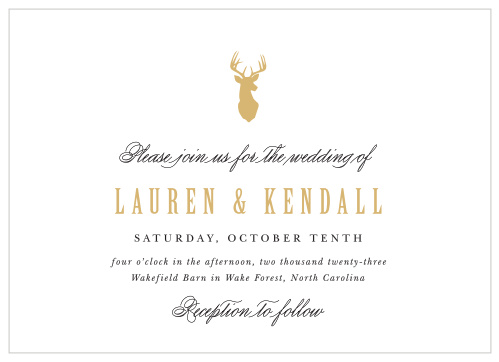 Camo & Antlers Landscape Wedding Invitations