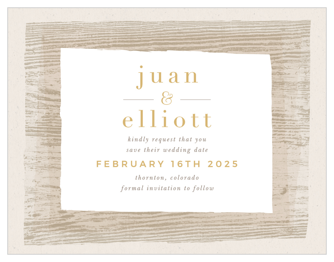 Wood Collage Save the Date Cards