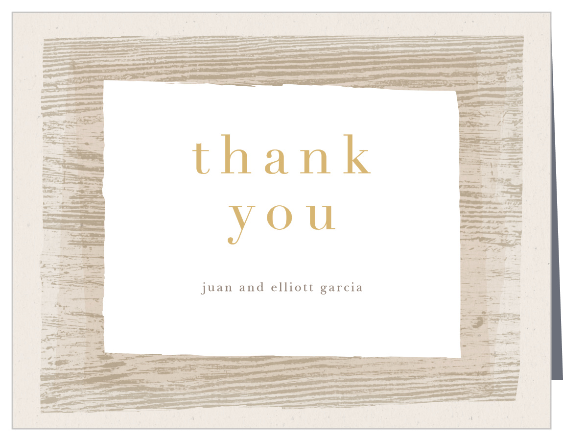Wood Collage Wedding Thank You Cards