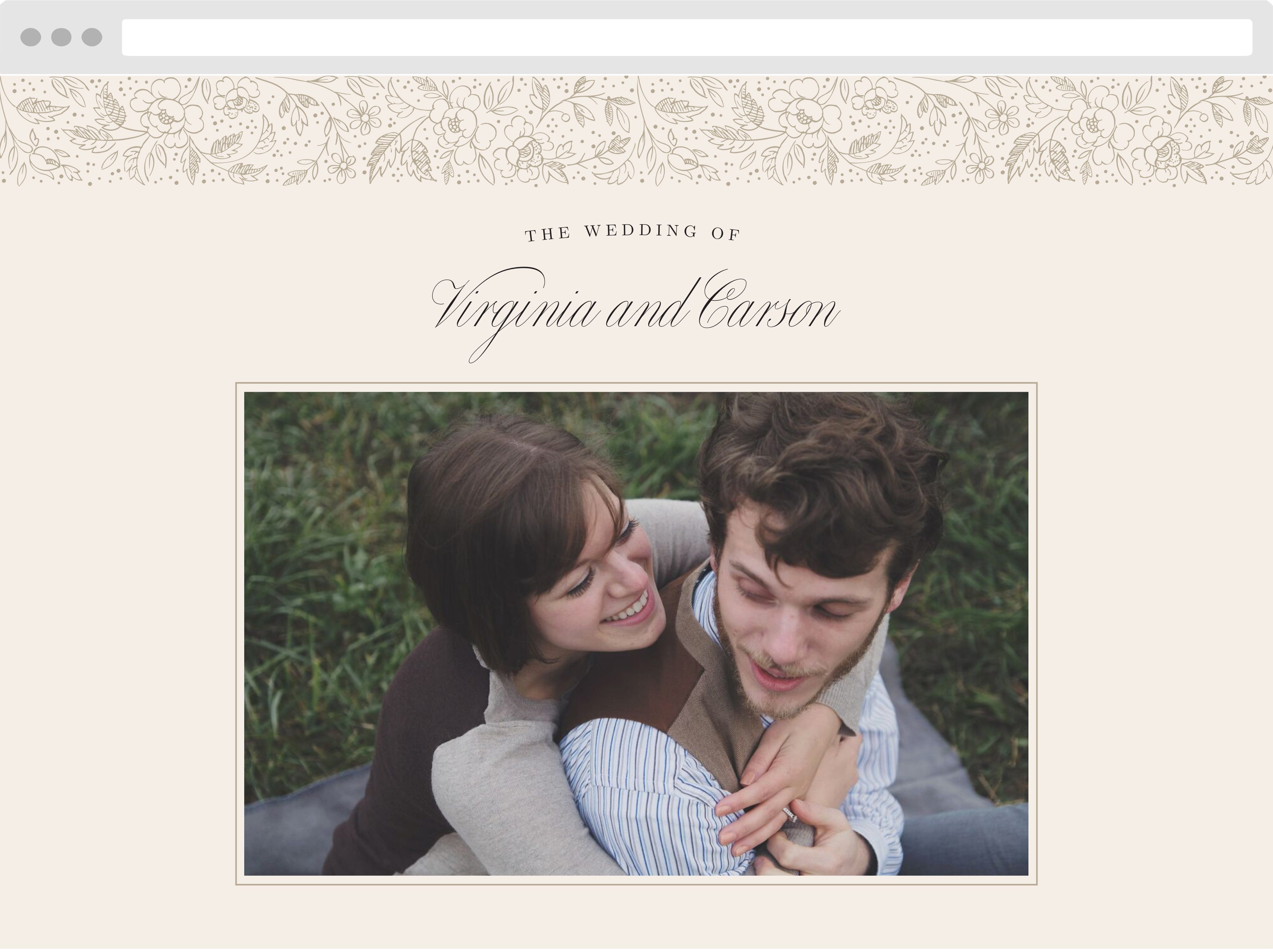 Botanical Border Wedding Website