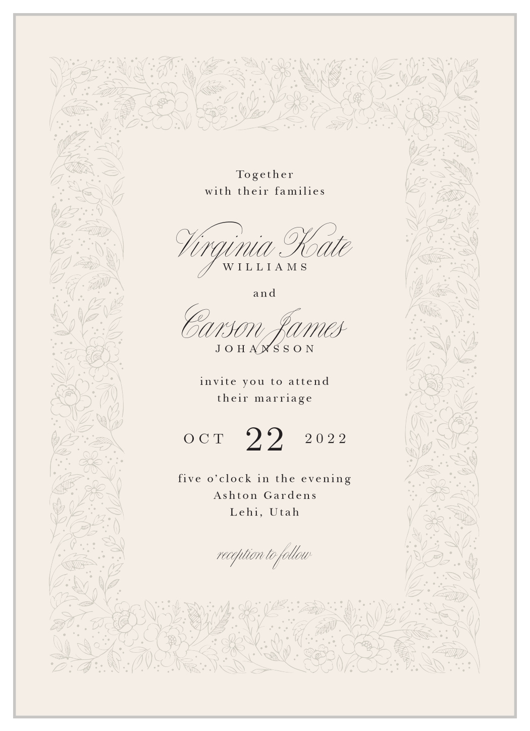 Botanical Border Wedding Invitations
