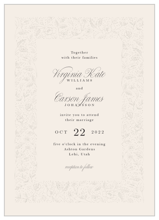 Announce your big day the way you've always wanted to with our Botanical Border Wedding Invitations.
