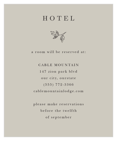 Make finding a hotel easier for your guests with our Botanical Border Accommodation Cards.