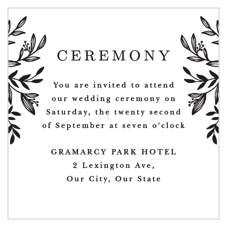 Pen Drawn Ceremony Cards by Basic Invite