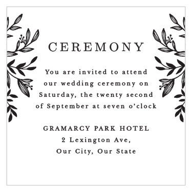 The Pen Drawn Ceremony Cards match the rest of the invitation suite perfectly!