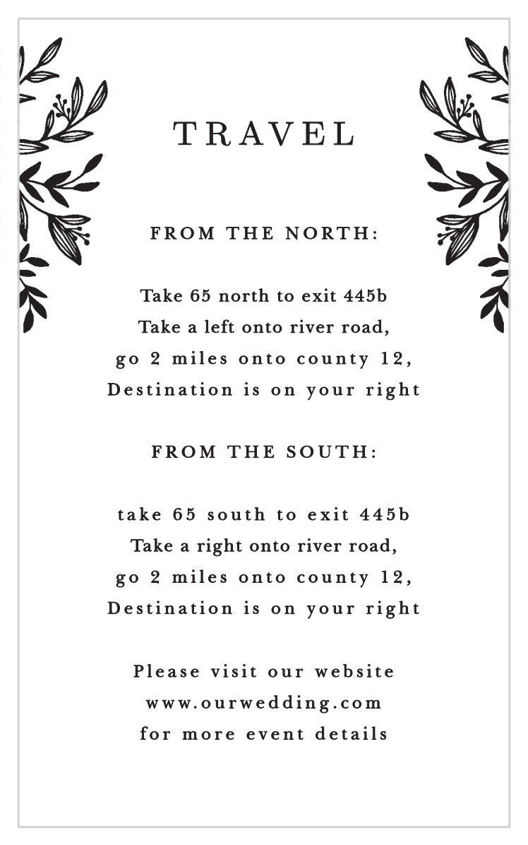 Pen Drawn Direction Cards