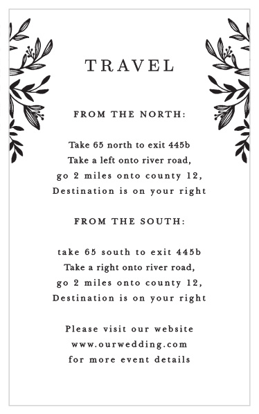 Help your guests find their way with our Pen Drawn Direction Cards!