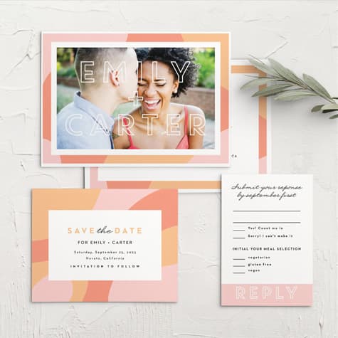 Transparent Text Wedding Invitations