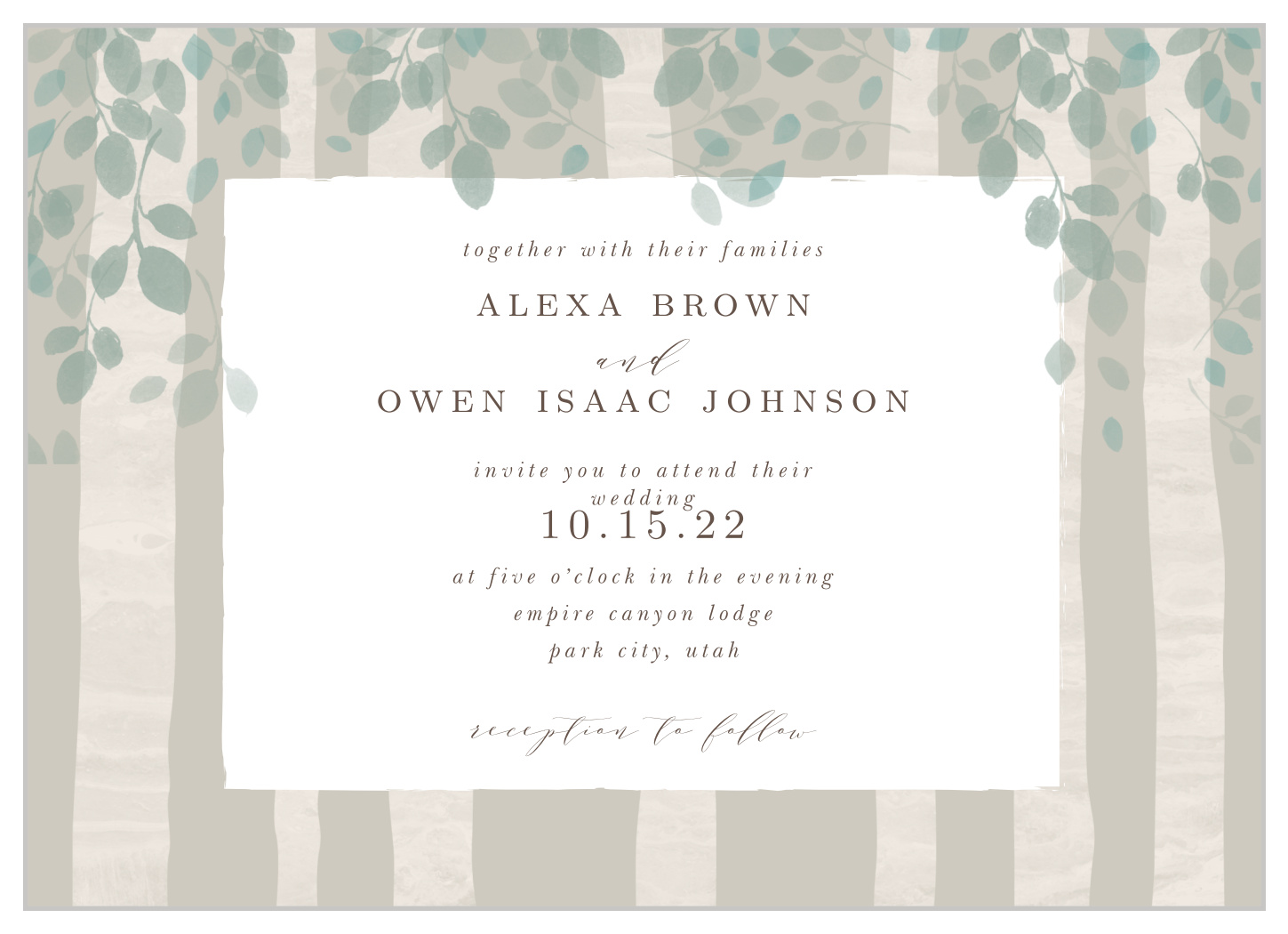 Aspen Trees Wedding Invitations