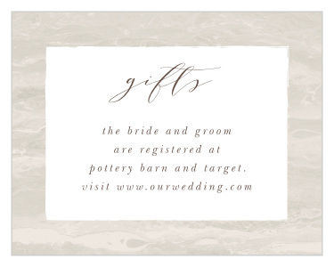 Our Aspen Trees Registry Cards inform family and friends where you would like your wedding gifts from.