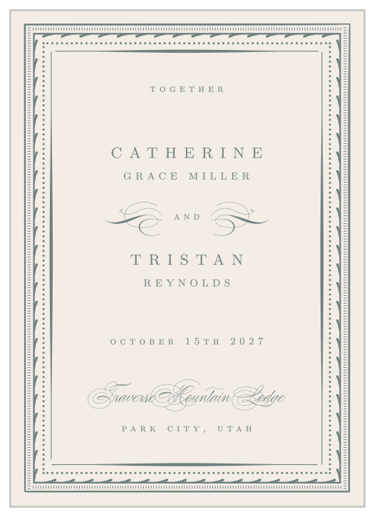 Announce the big day in pure elegance with our Ornate Framing Wedding Invitations.