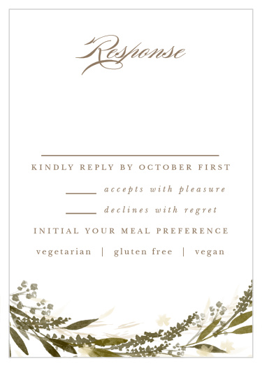 The Elegant Wreath Response Cards are a great way to get a guest headcount.