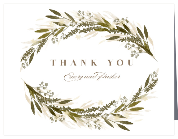 The Elegant Wreath Wedding Thank You Cards are a rustic way to thank your guests for supporting you on your wedding day. 