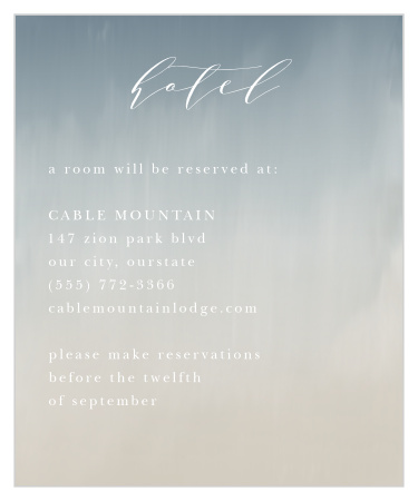Let out-of-town guests know where you would like them to stay with our Soft Mist Accommodation Cards.