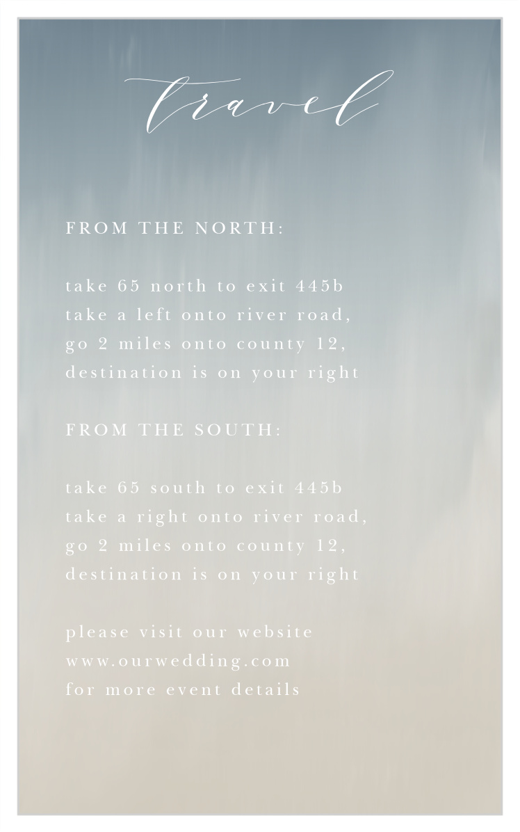 Soft Mist Direction Cards